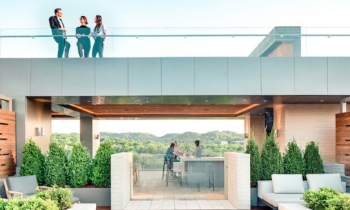 Outdoor terrace, bar and kitchen