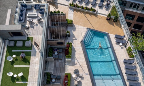 Vertis Green Hills Rooftop Pool Overhead 