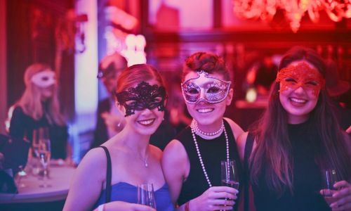 Couple wearing Halloween  masks