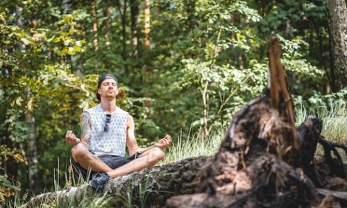 Man relaxing in nature